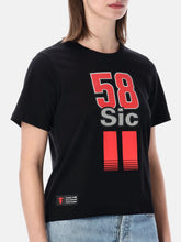 Super Sic 58 T-shirt nera da donna – Official MotoGP - | GP Racing Apparels