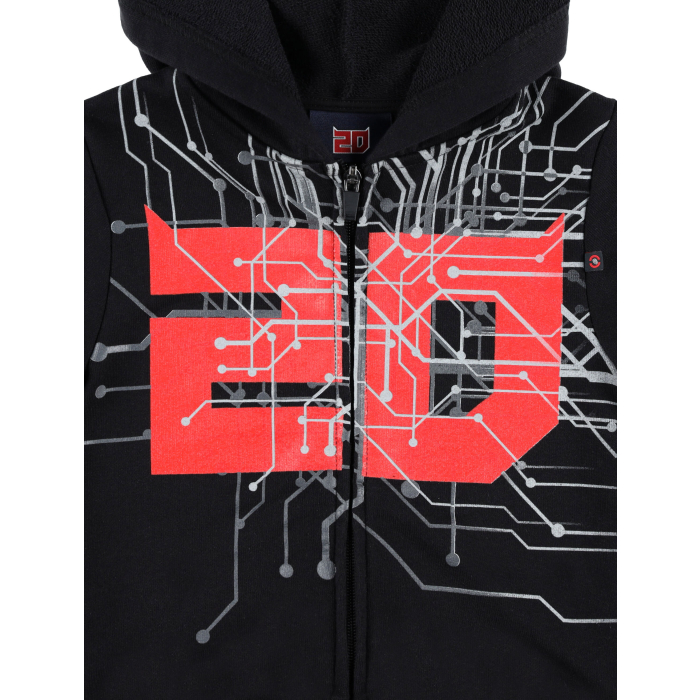 Felpa Bambino con zip e cappuccio Fabio Quartararo - Cyber 20