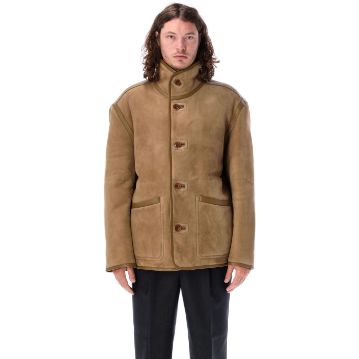 Reversible shearling coat