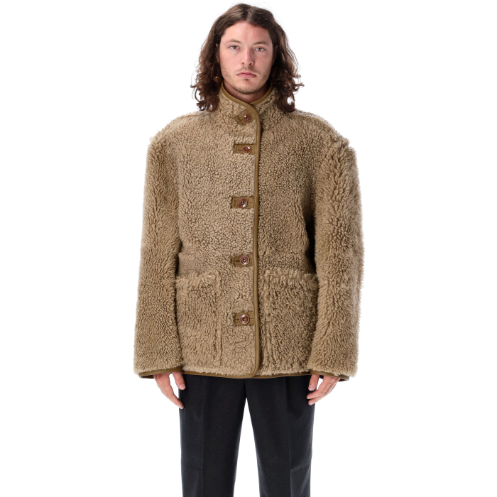 Reversible shearling coat