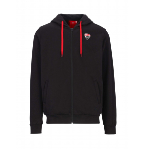 Man Zipped Hoodie Ducati Corse - Shield patch and logoed band
