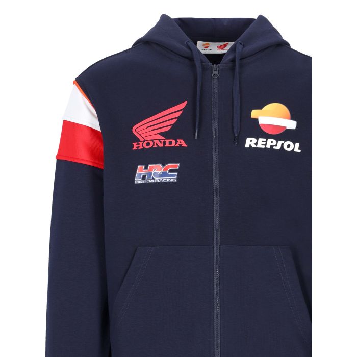 Felpa con cappuccio e zip Uomo Repsol Honda - Logo