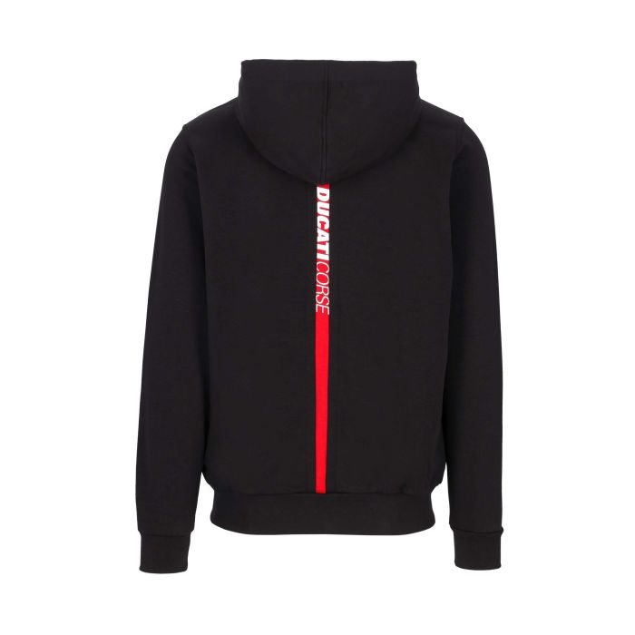 Sudadera Hombre con capucha y cremallera Ducati Corse - Patch Escudo y Cinta con Logo