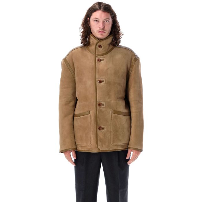 Reversible shearling coat