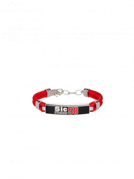 Silver bracelet Sic58 Squadra Corse - Red