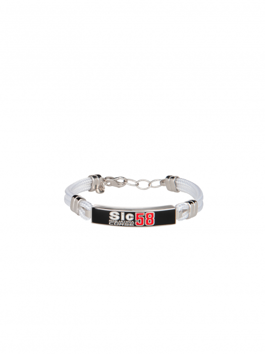 Silver bracelet Sic58 Squadra Corse - White