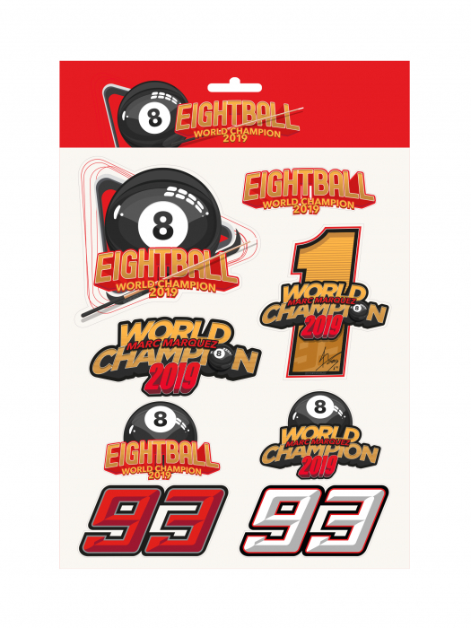 Stickers Marc Marquez 'Eightball' - Champion du Monde 2019