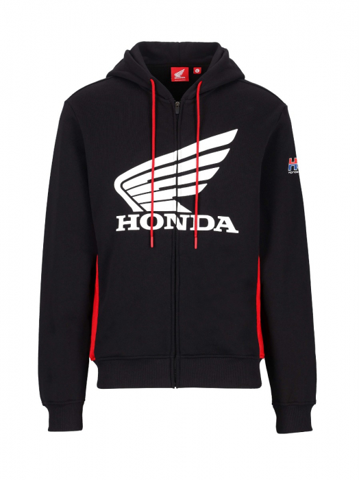 Felpa uomo con zip e cappuccio Honda HRC Racing - Logo bianco Honda