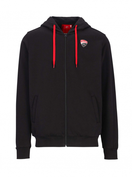 Man Zipped Hoodie Ducati Corse - Shield patch and logoed band