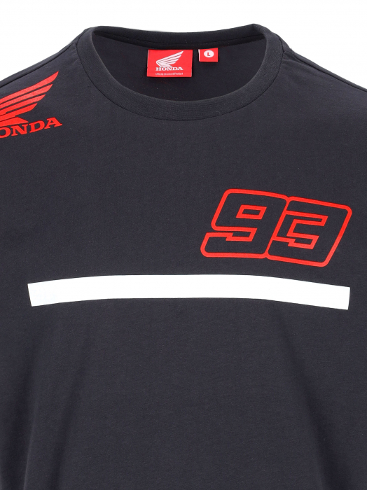 T-shirt Hommes Dual Marc Marquez Honda HRC - 93 et logo Honda