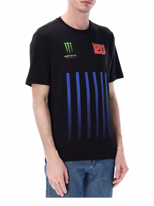 T-shirt man Fabio Quartararo Monster Energy - Logos and vertical stripes