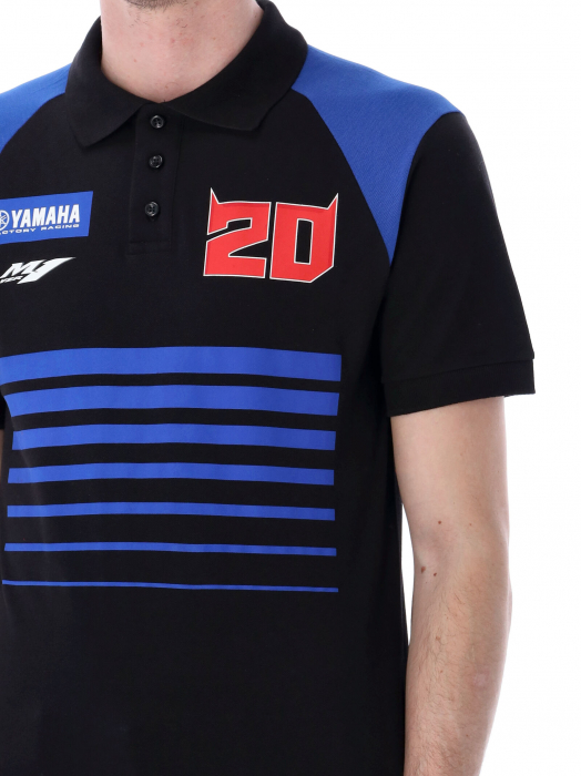 Polo hombre Fabio Quartararo Yamaha Factory Racing - Logotipos y rayas horizontales